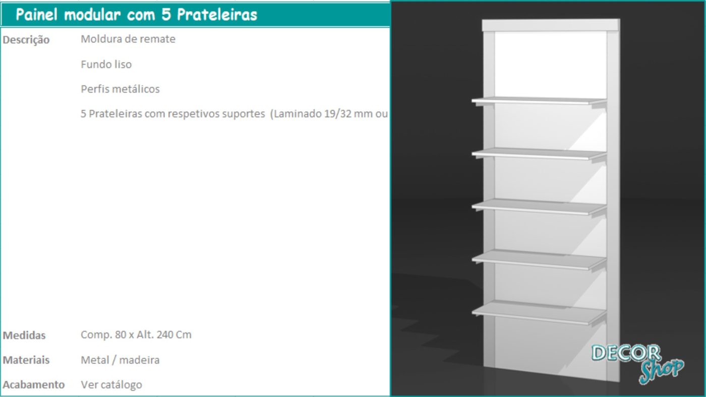 Painel Modular 5 Prateleiras