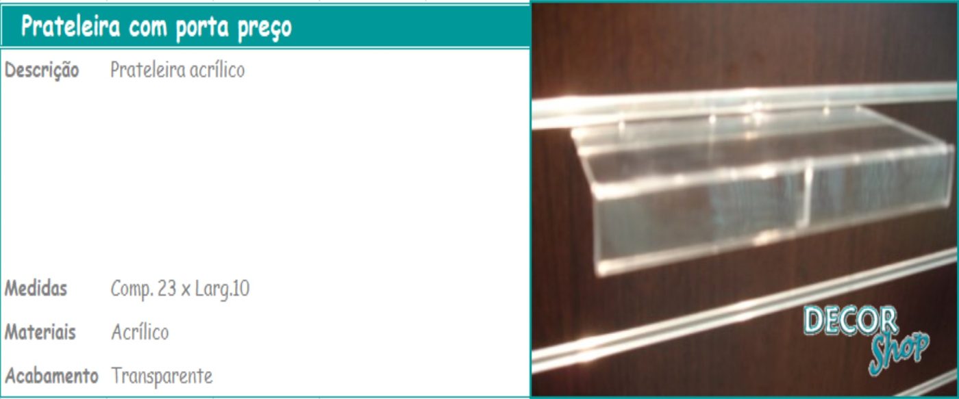 Prateleira com Porta Preco