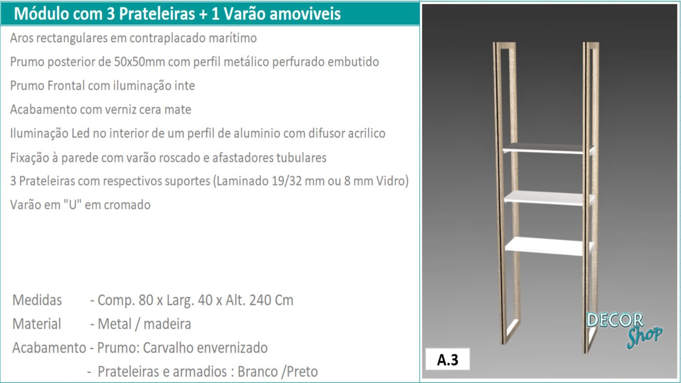 Módulo 3 Prateleira 1 Varão