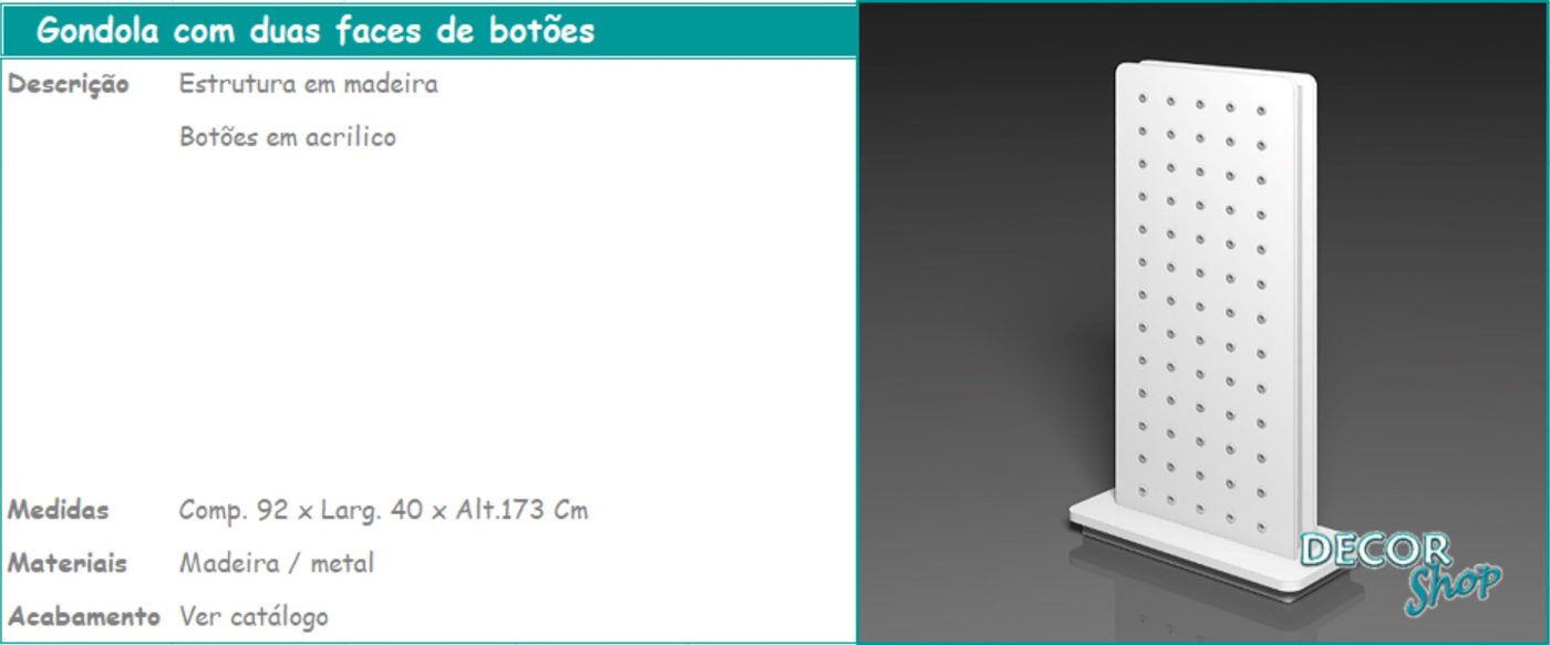 Gôndola 2 Faces de Botões