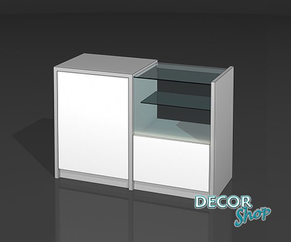 Balcão Misto Com Caixa E Exposição LED