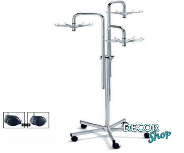 Expositor 3 bracos circulares com ganchos