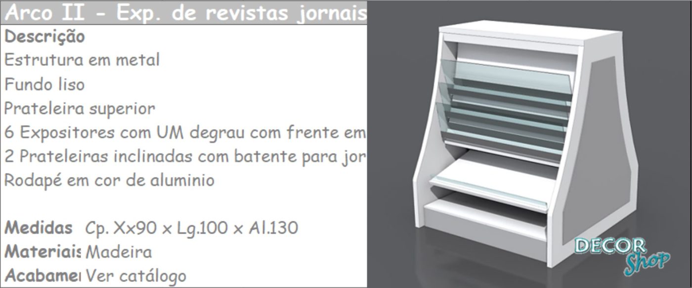 Gôndola Arco II Exposição Revistas e Jornais