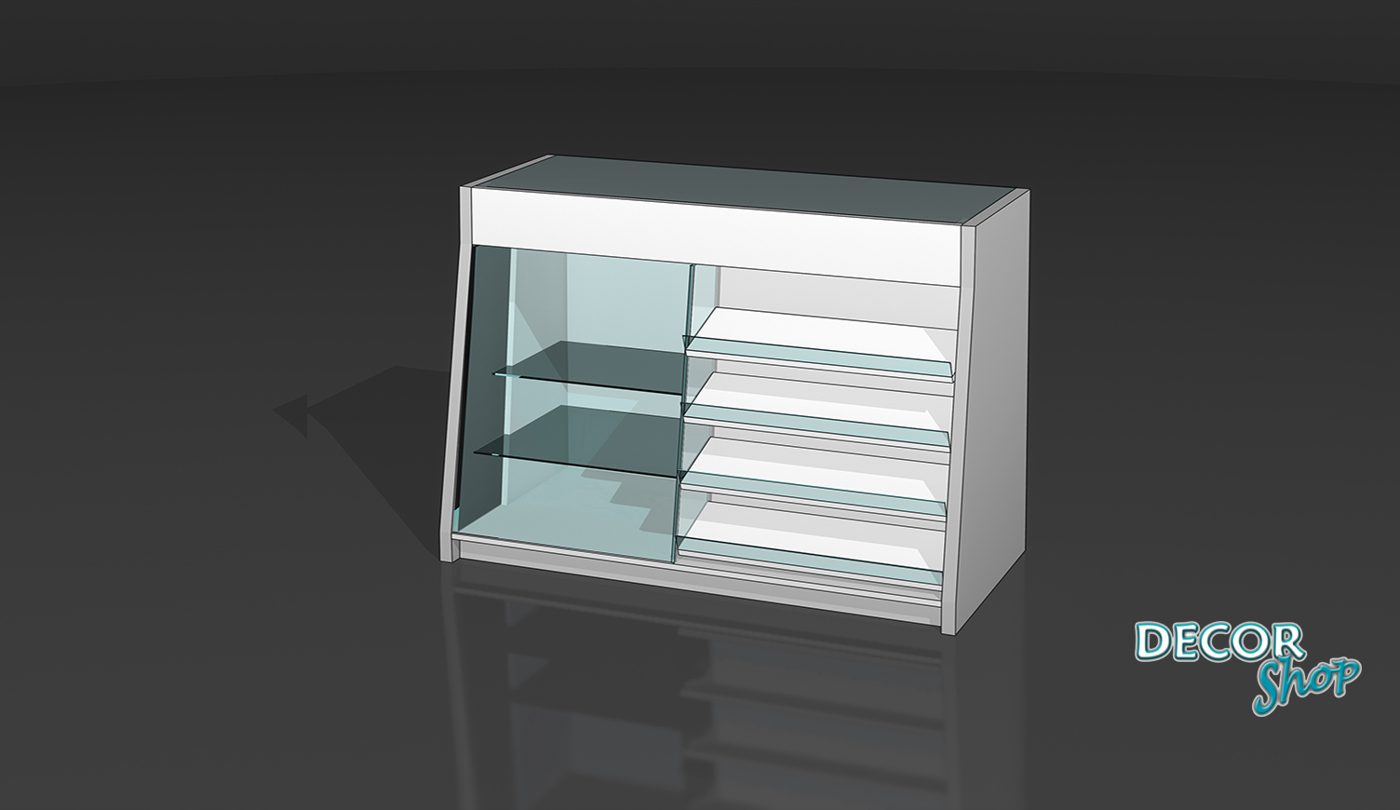 Balcão da Linha Arco II Pastilhas e Vitrine com 120 Cm