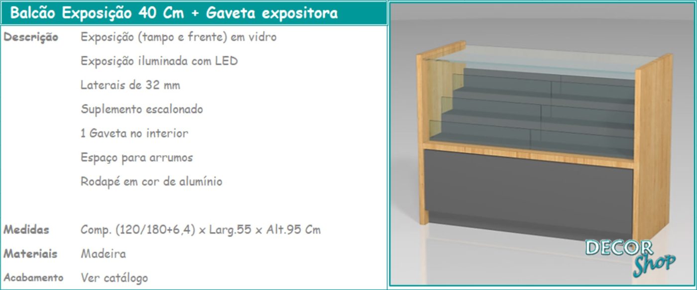 Balcão Exposição com Gaveta Expositora