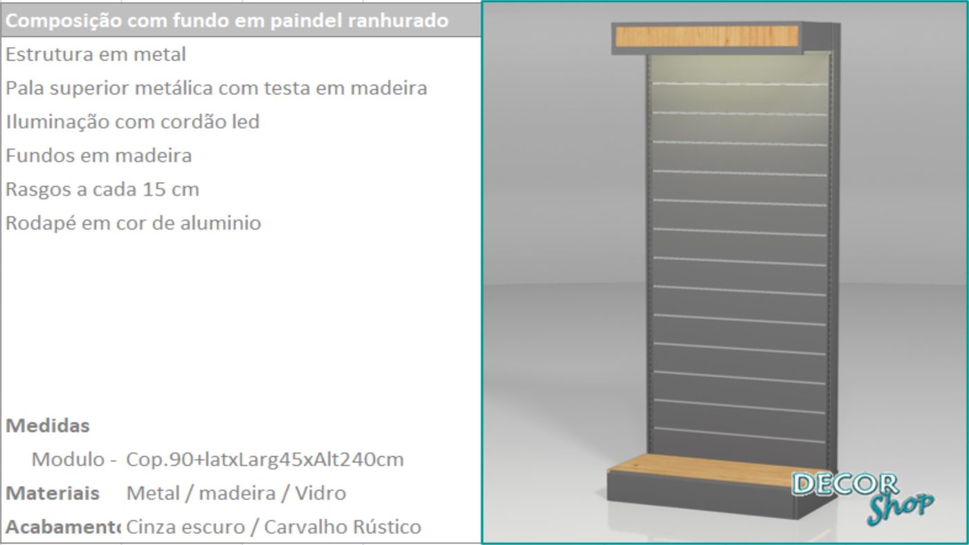 Módulo Fundo Ranhurado