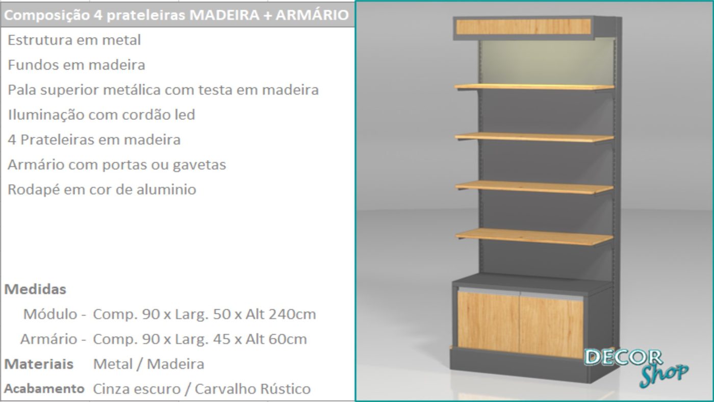 Módulo 4 Prateleiras e Armário
