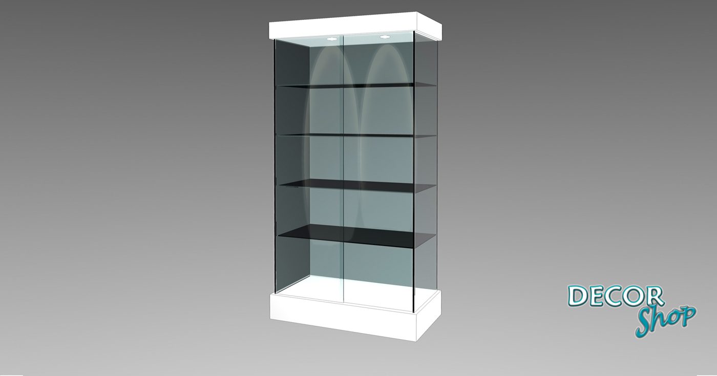 Vitrine Sem Armário com Quatro Faces em Vidro