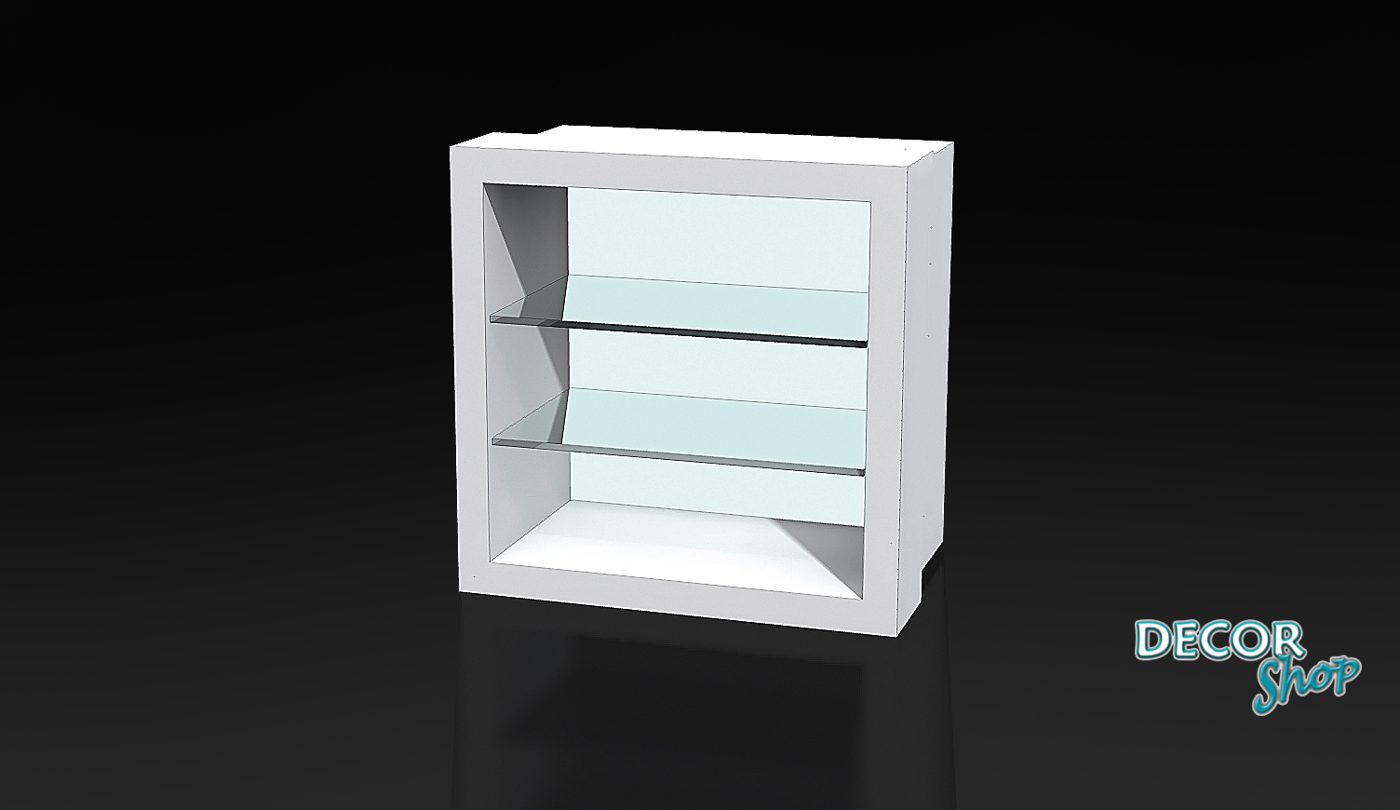 Cubo com 2 Prateleiras de Vidro Retro Iluminado