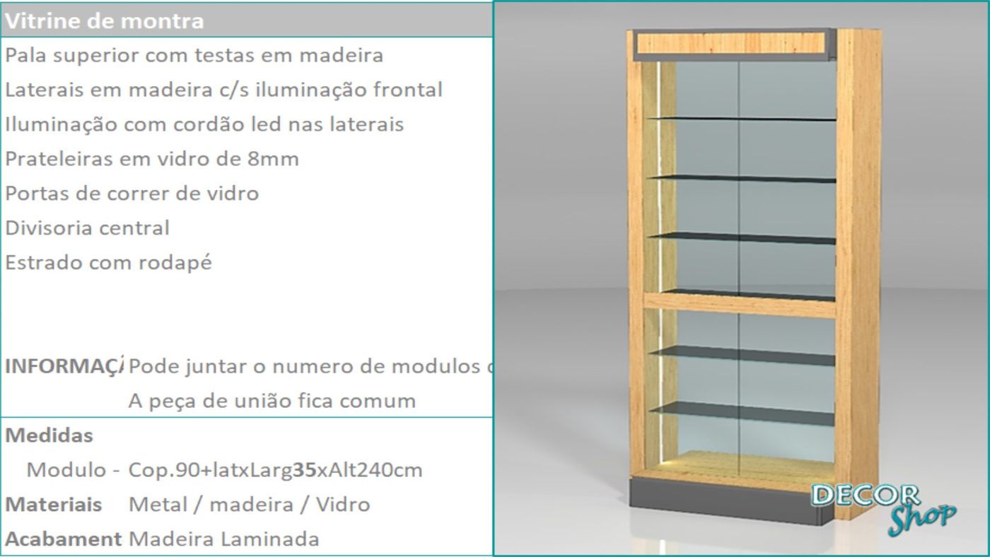 Módulo Vitrine Montra
