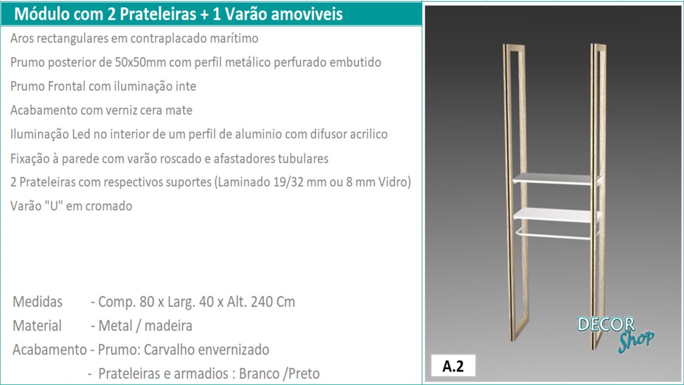 Módulo 2 Prateleira 1 Varão