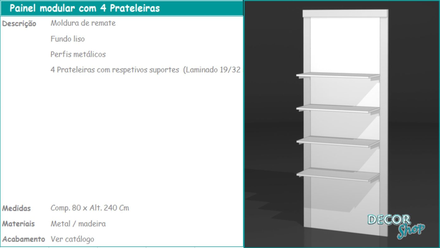 Painel Modular 4 Prateleiras