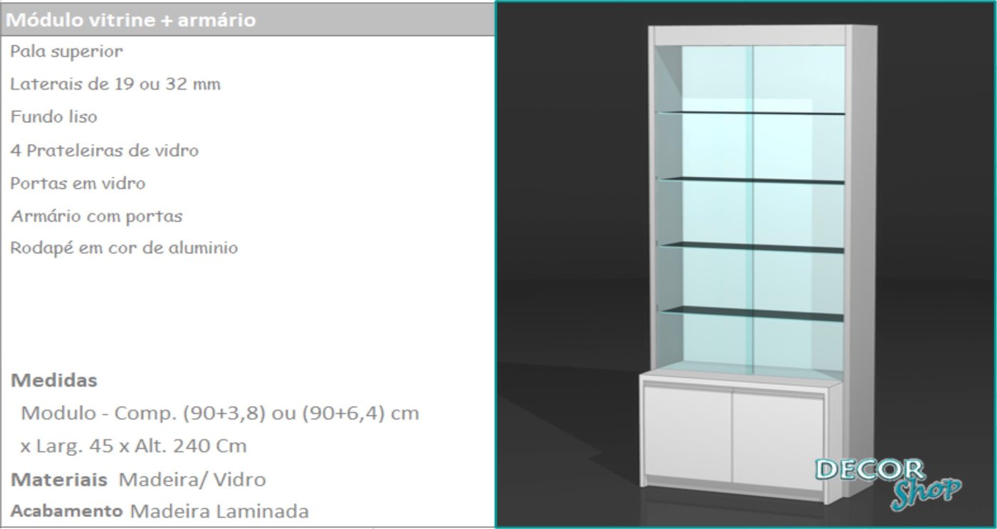 Módulo Vitrine Armário