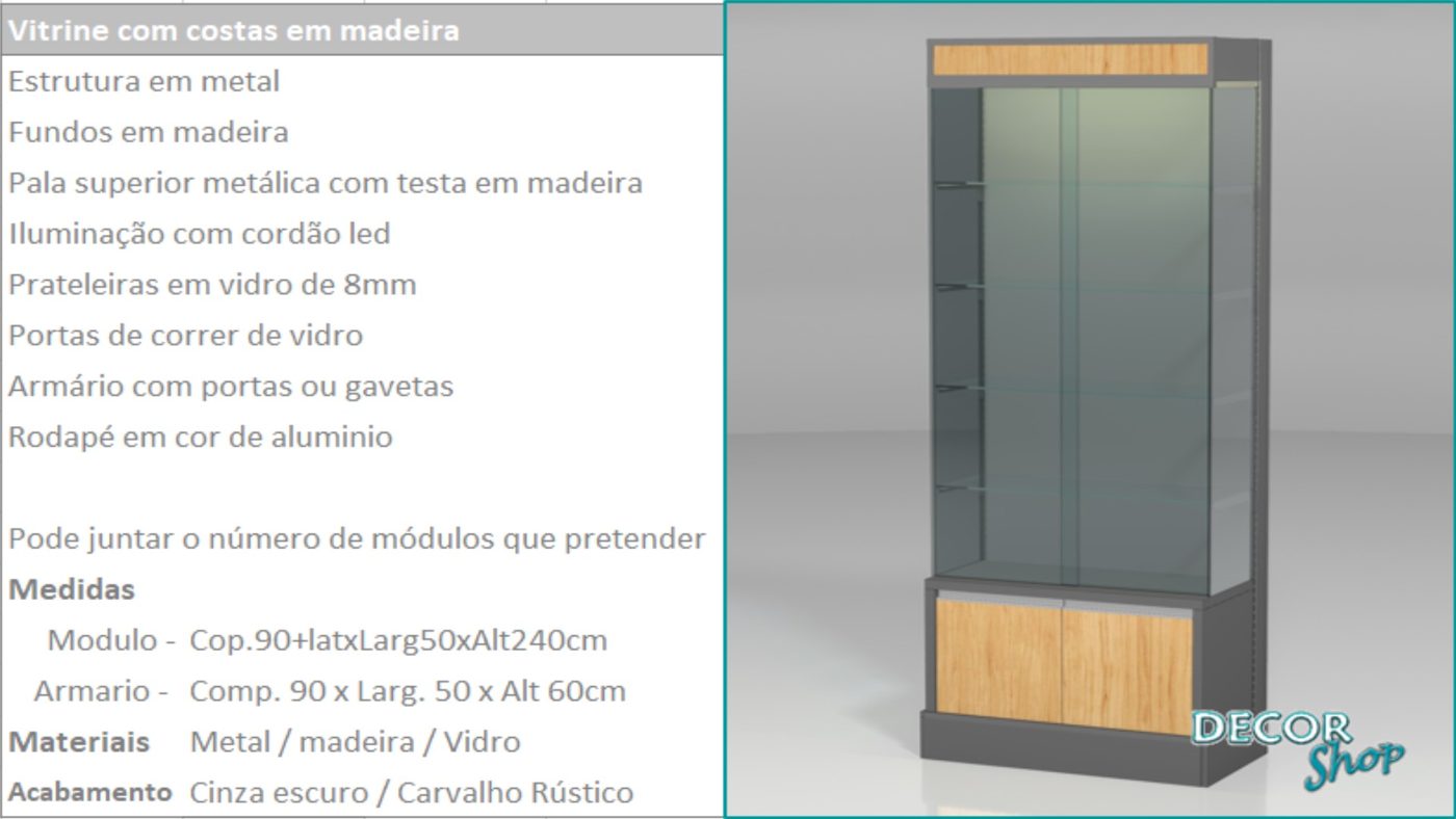 Módulo Vitrine com Costas