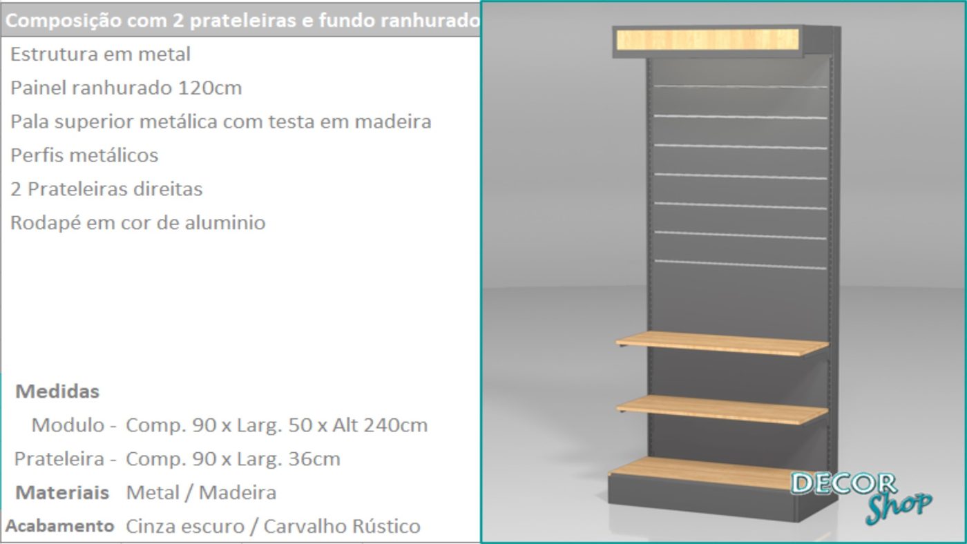 Módulo 2 Prateleiras e Ranhurado