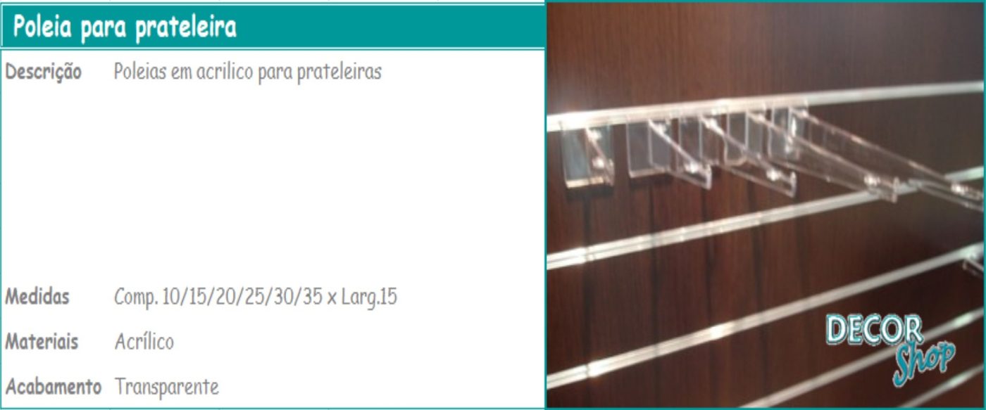 Poleia para Prateleira