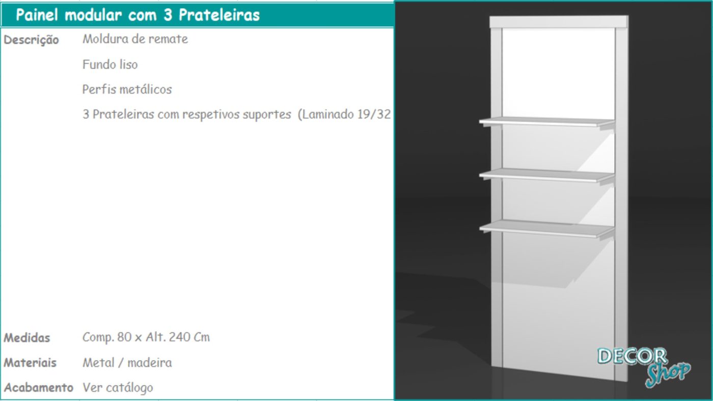 Painel Modular 3 Prateleiras