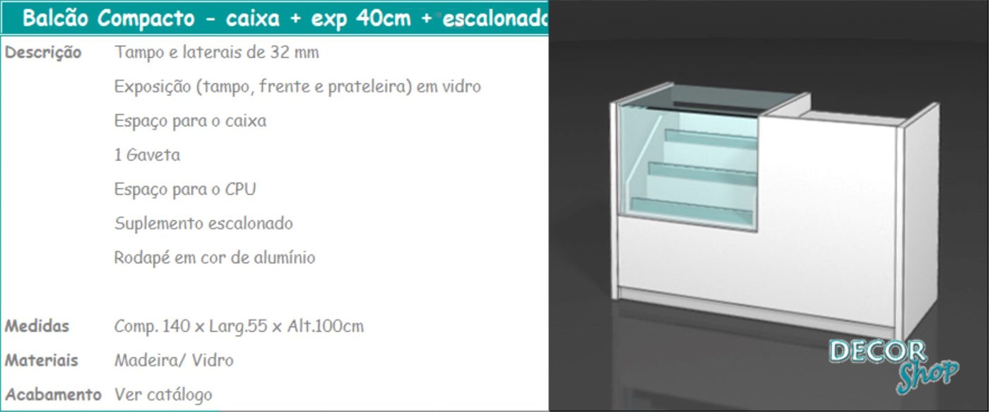 Caixa Exposição de 40 cm Escalonado