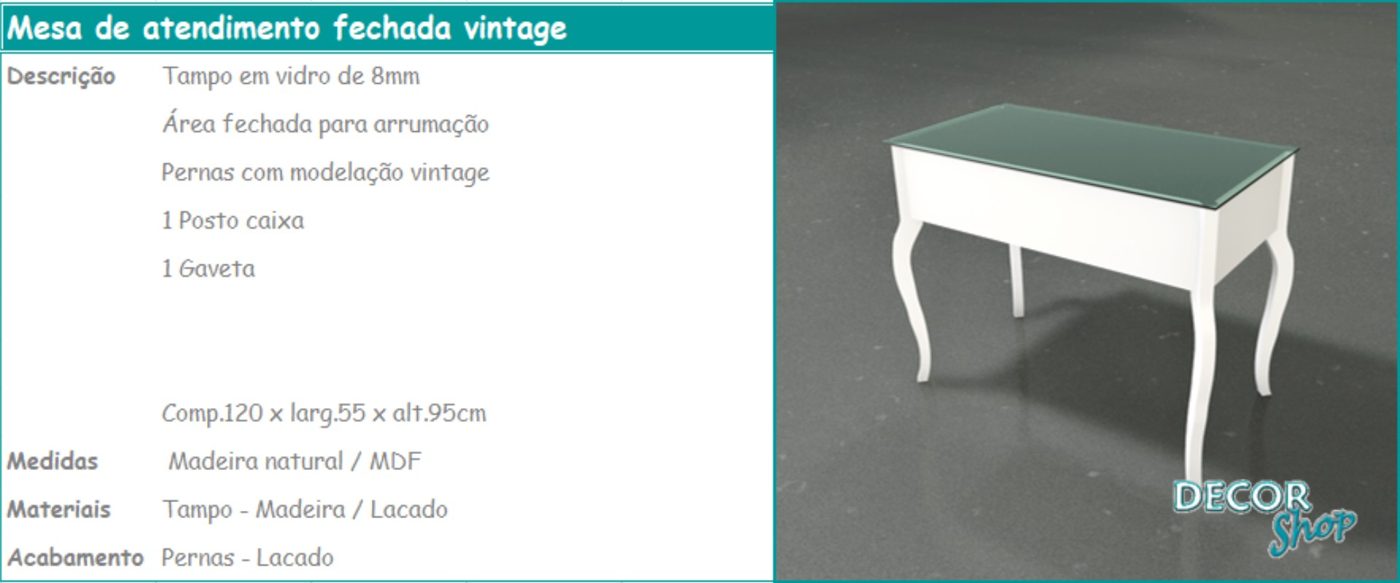 Mesa Fechada Vintage