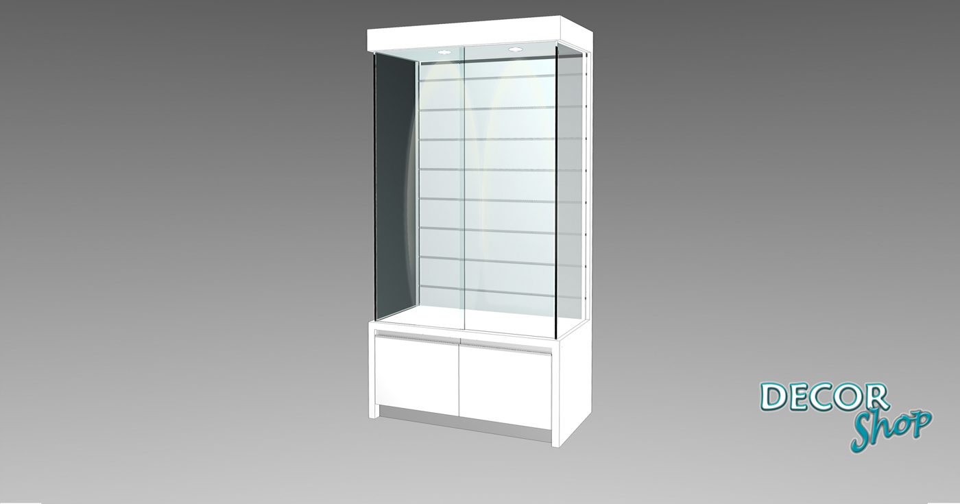 Vitrine com Armário com Costas em Ranhurado