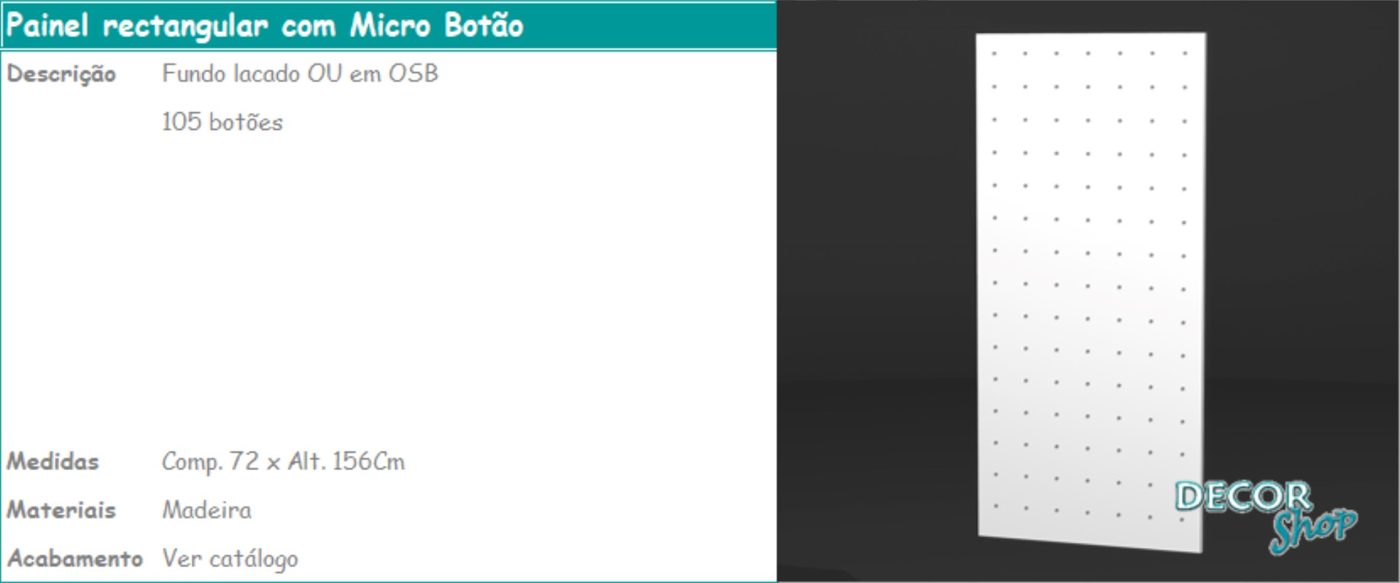 Painel Rectangular com Micro Botão