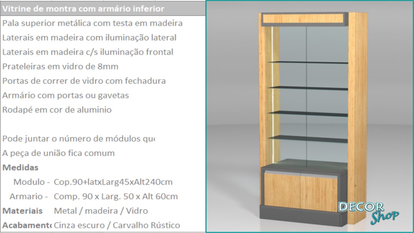 Módulo Vitrine com Armário