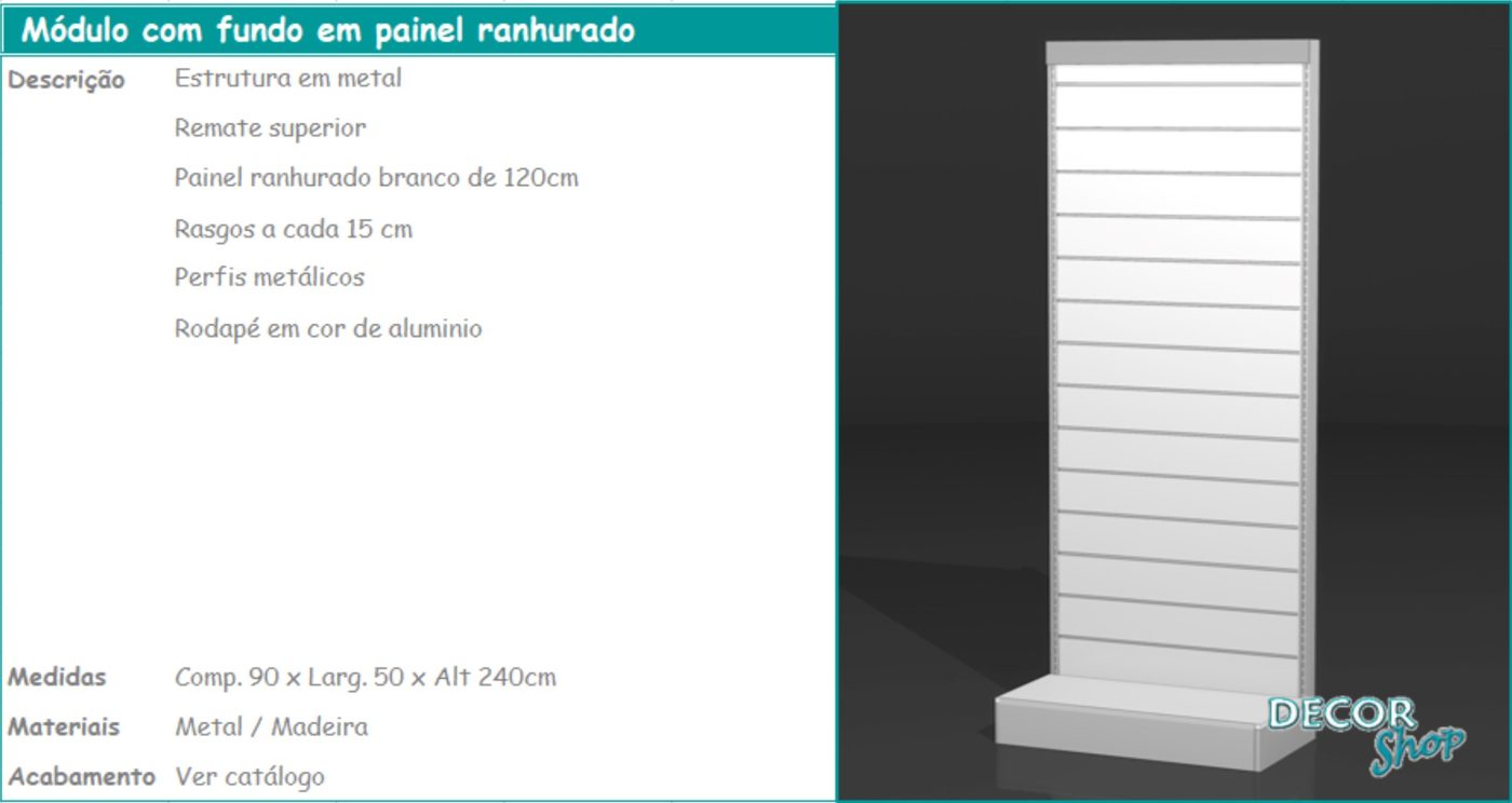 Módulo Fundo em Painel Ranhurado