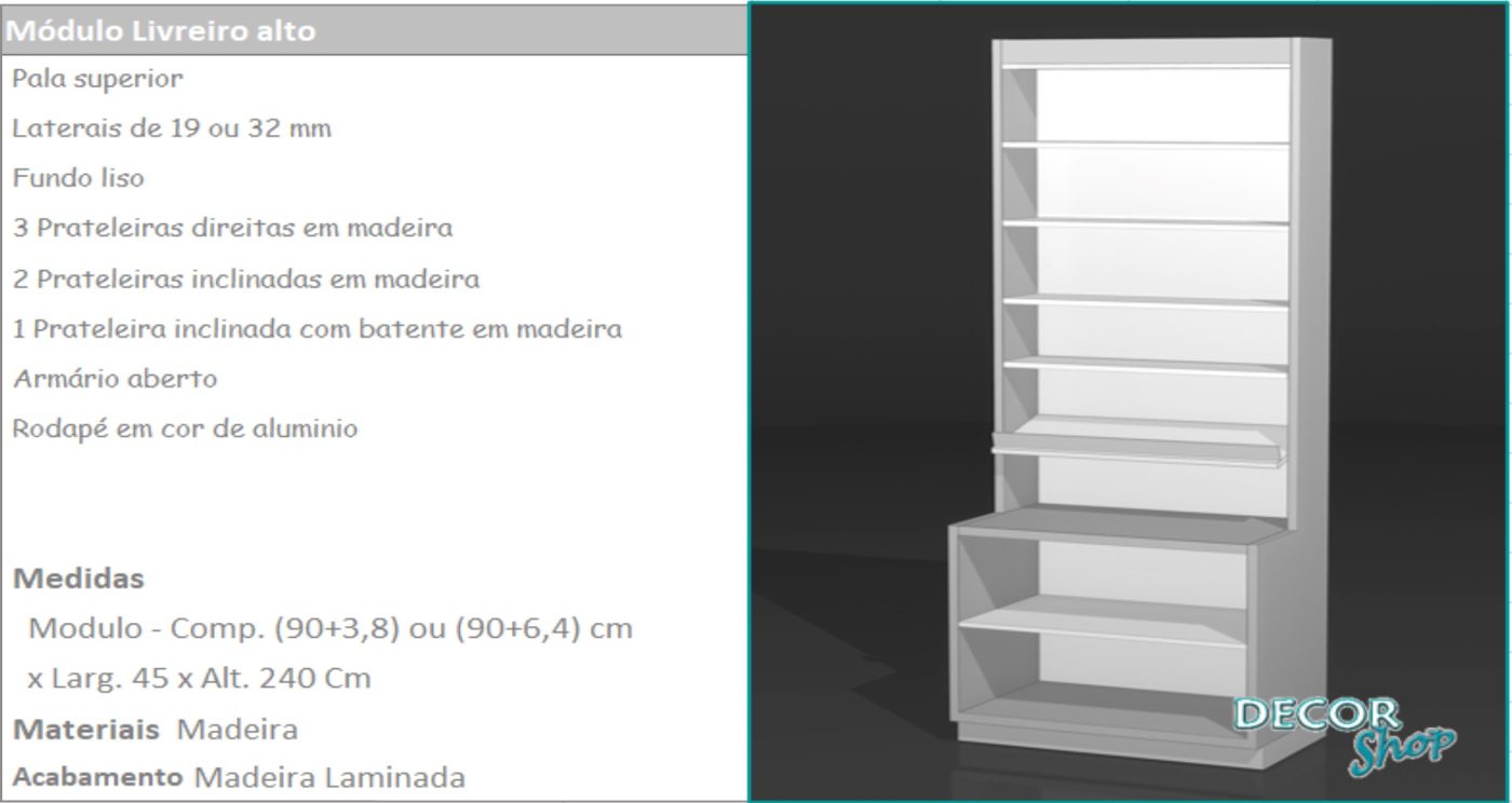 Módulo Livreiro Alto