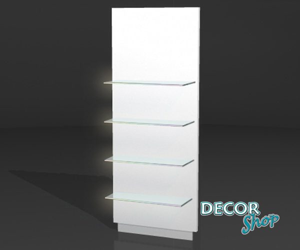 Painel Individual Com 4 Prateleiras De Vidro Fixas