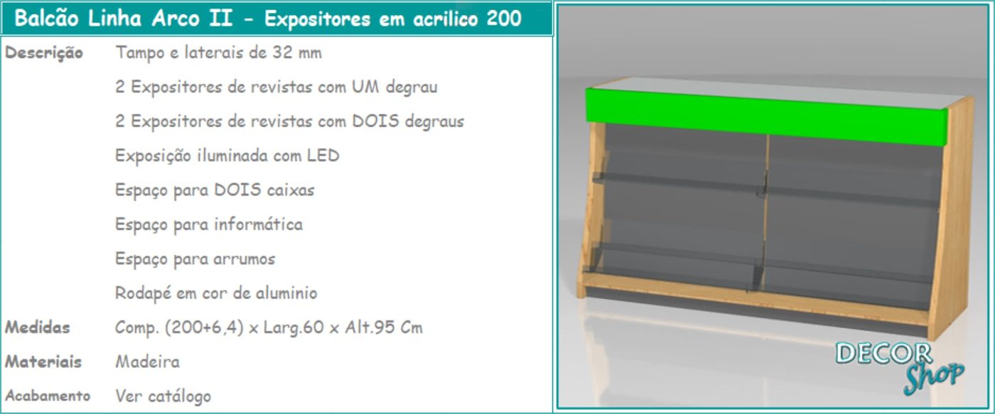 Balcão Linha Arco II Exposição 20
