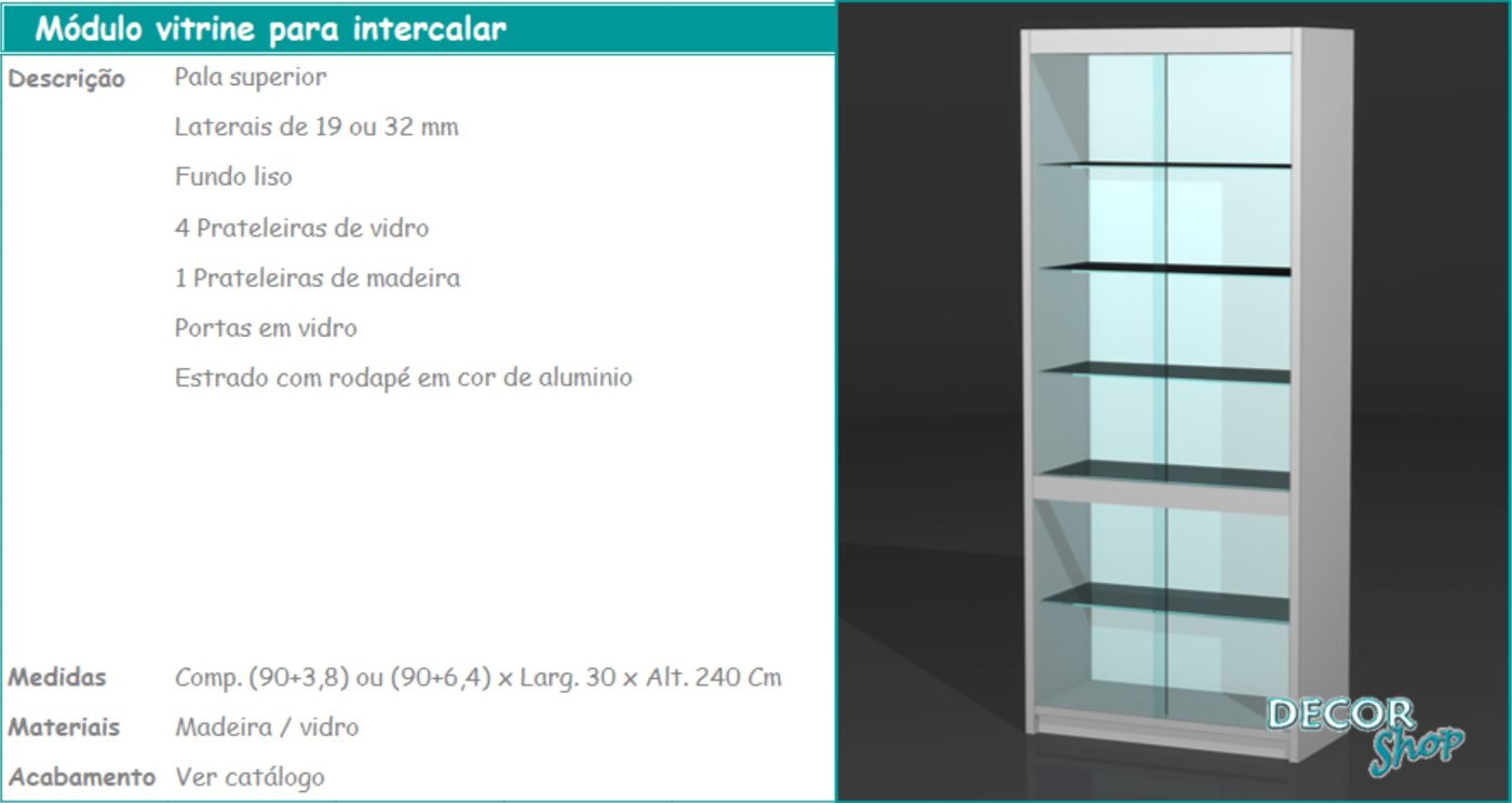 Módulo Vitrine para Intercalar