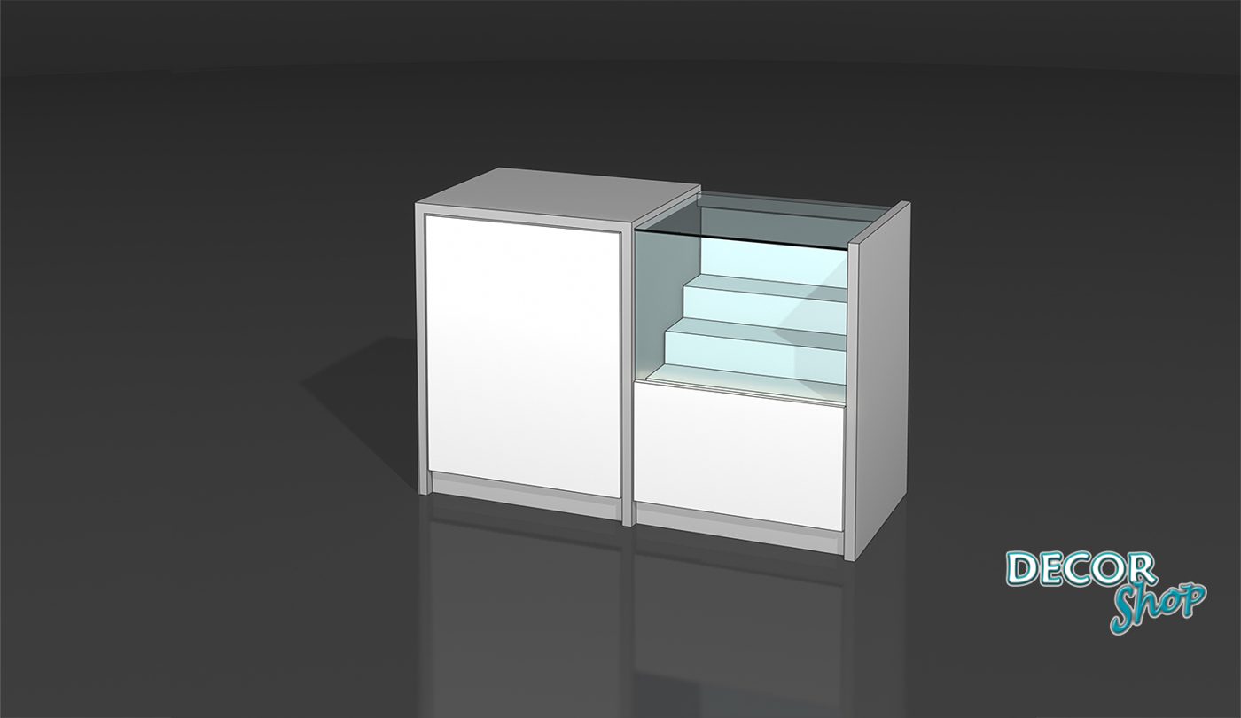 Balcão Misto com Caixa e Degraus LED