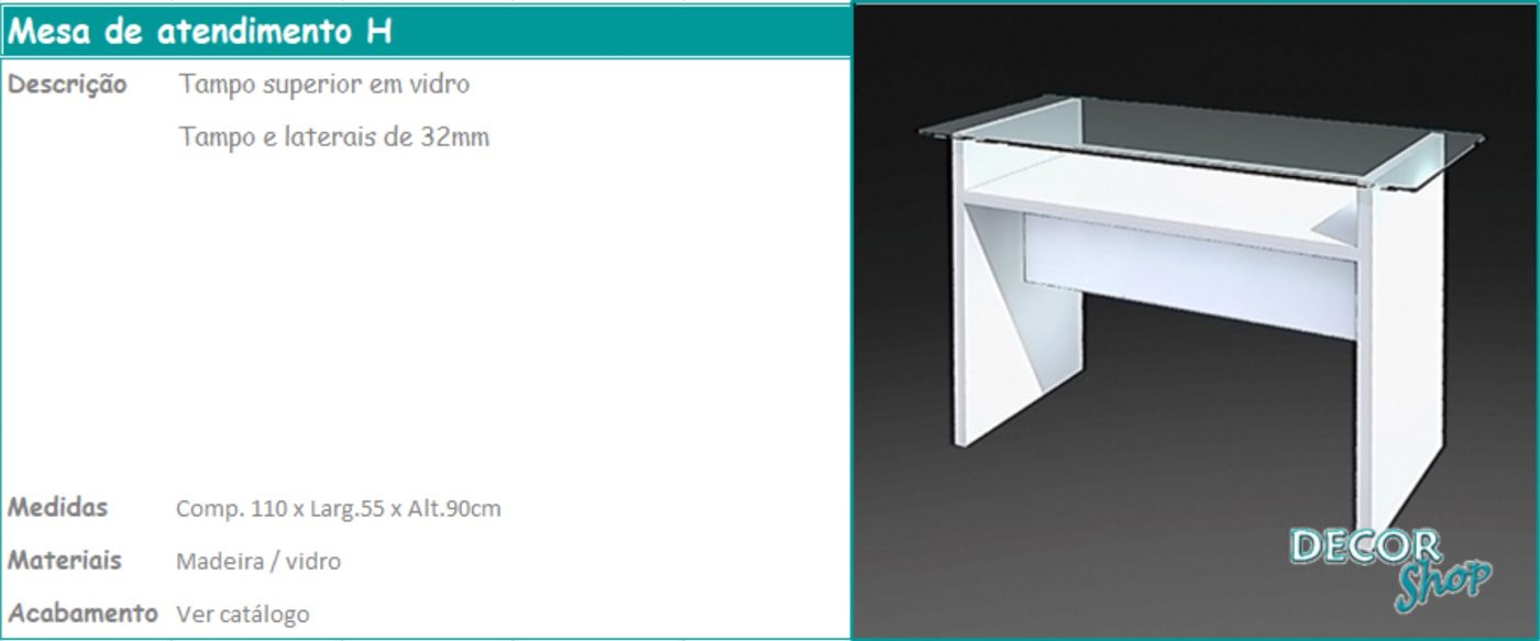 Mesa Atendimento H
